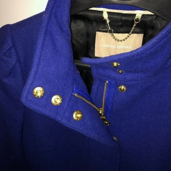Banana Republic - Structured Wool City Coat 686057 | Cobalt Blue | Size Medium - Picture 10 of 14